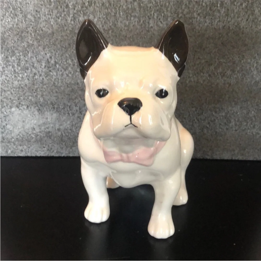 Ceramic Dog Figurine - Black and White